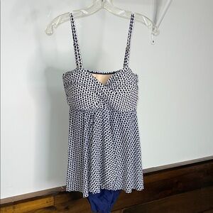 Shore Shapes Navy‎ and White Patterned Swimsuit Dress- 16